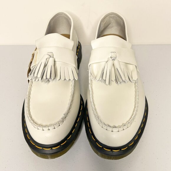 NEW Dr Martens Adrian YS White Leather Kiltie Loafer - Picture 2 of 8